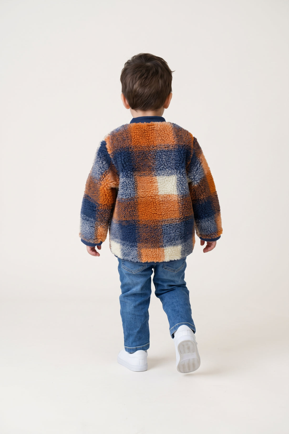 Baby Boys Multicolour Faux Fur Full Sleeve Jacket
