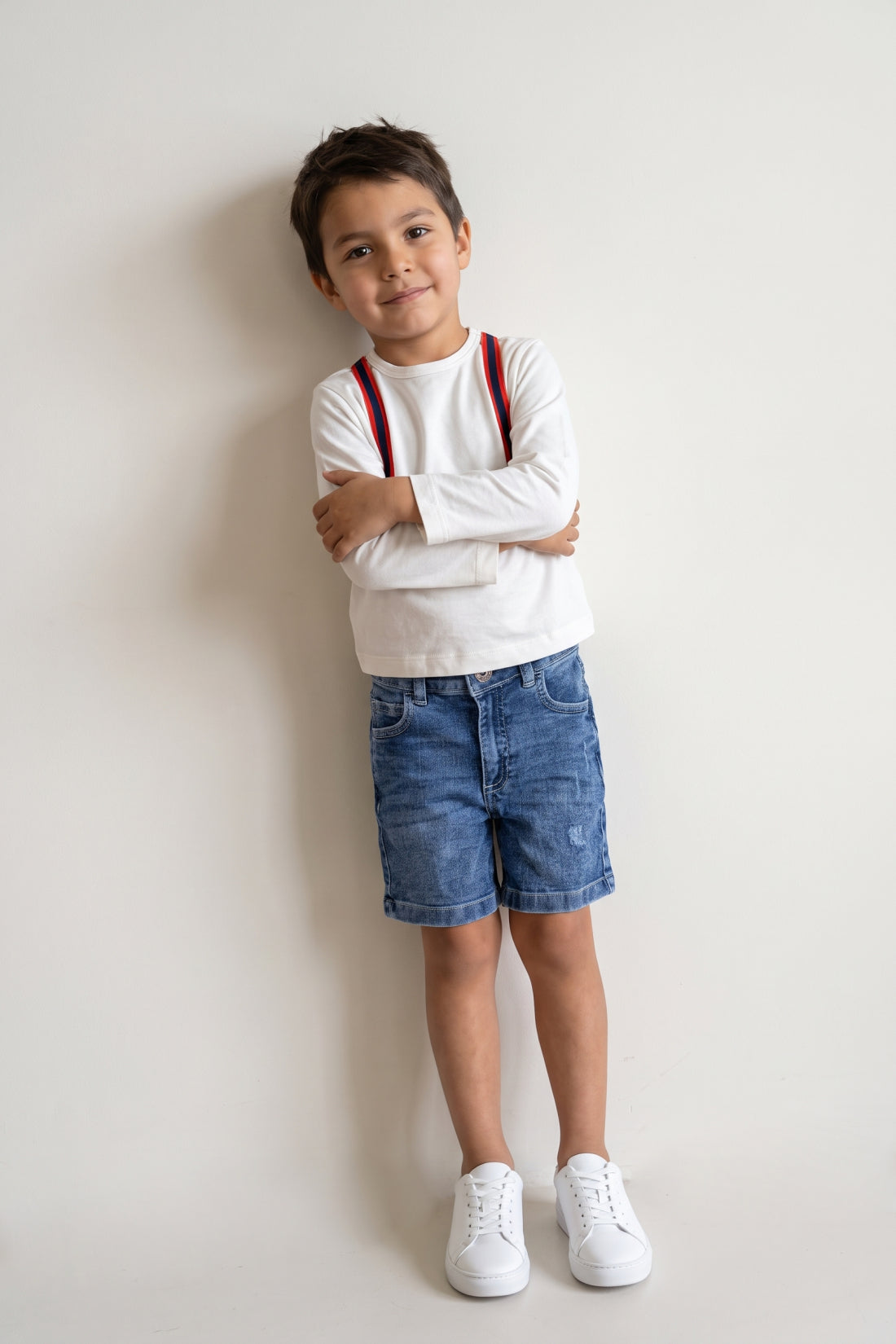 Boys Blue Cotton Denim Regular Fit Shorts