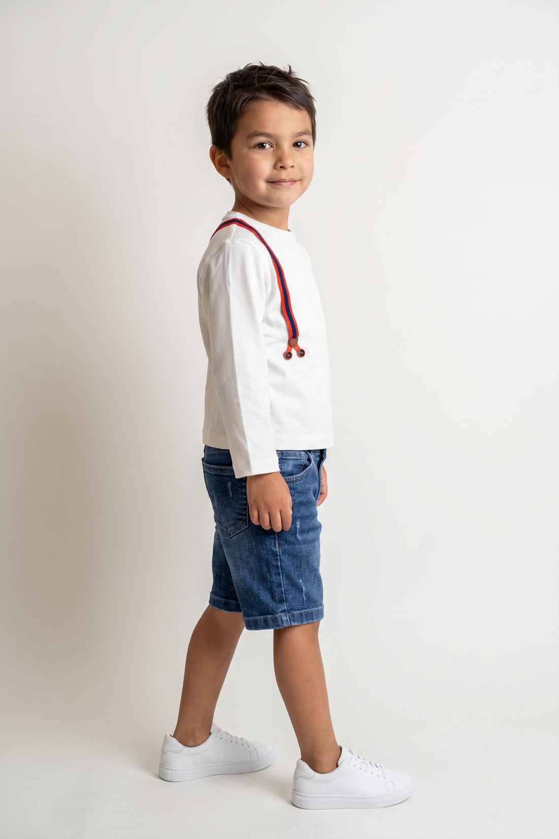 Boys Blue Cotton Denim Regular Fit Shorts