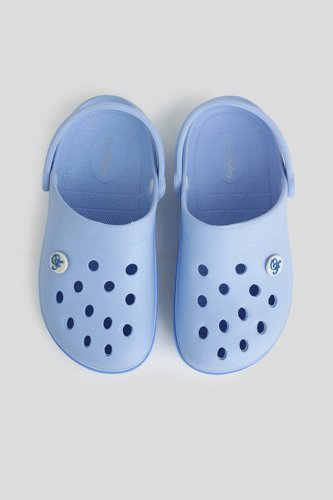 Kids Blue Dinosaur Clogs with 3D Dino Charms & Strap –| One Friday