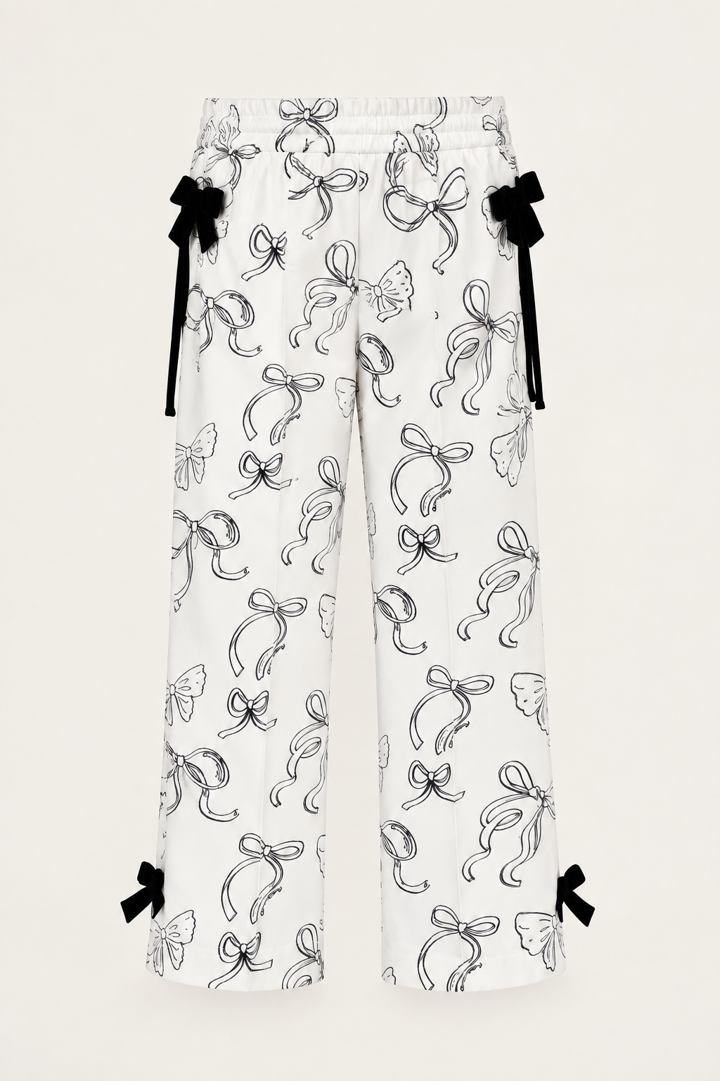Girls Printed Cotton Fleece Regular Fit Trousers