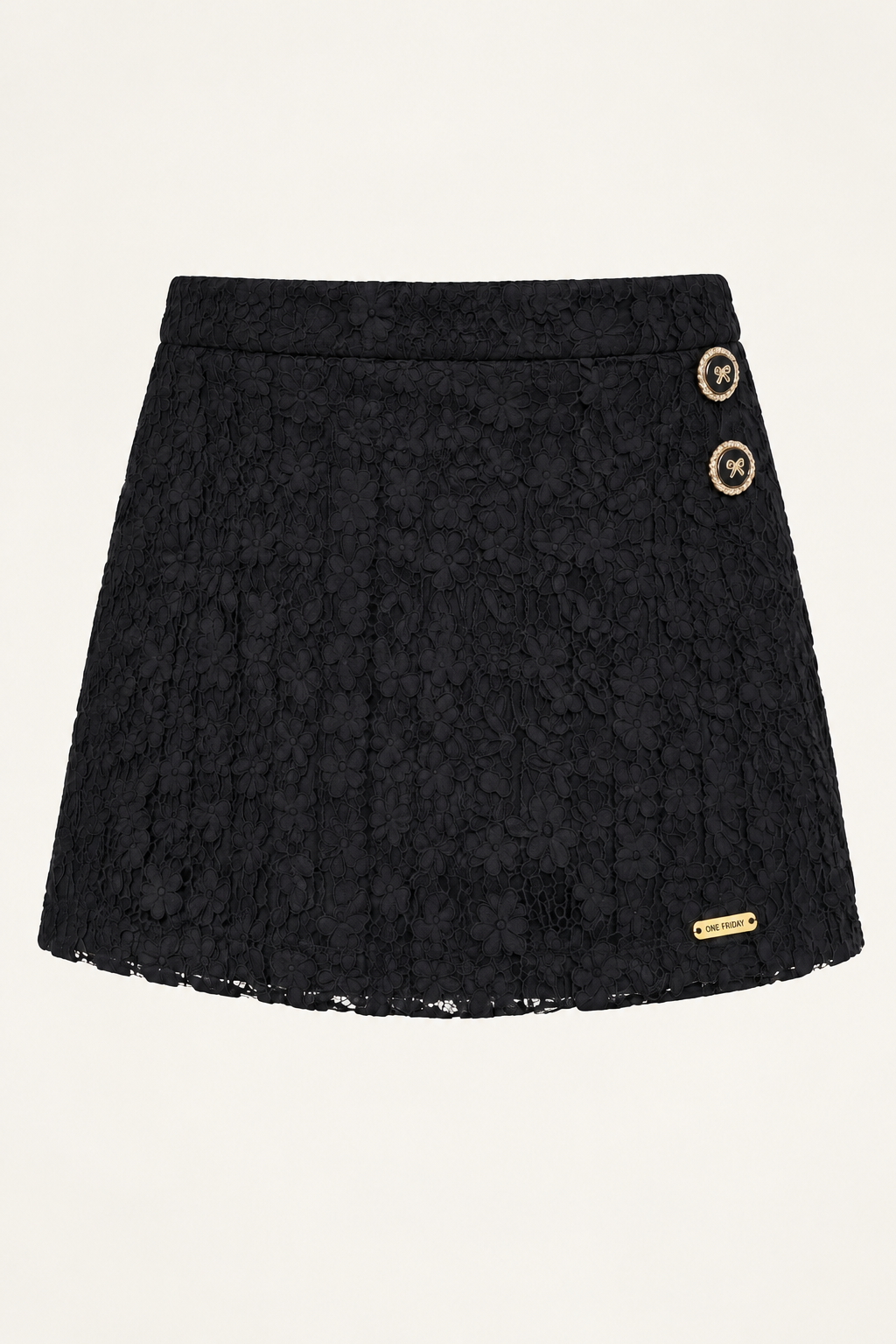 Girls Black Banana Crepe Regular Fit Shorts