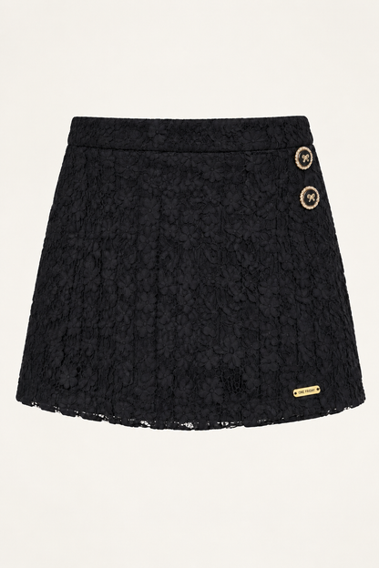 Girls Black Banana Crepe Regular Fit Shorts