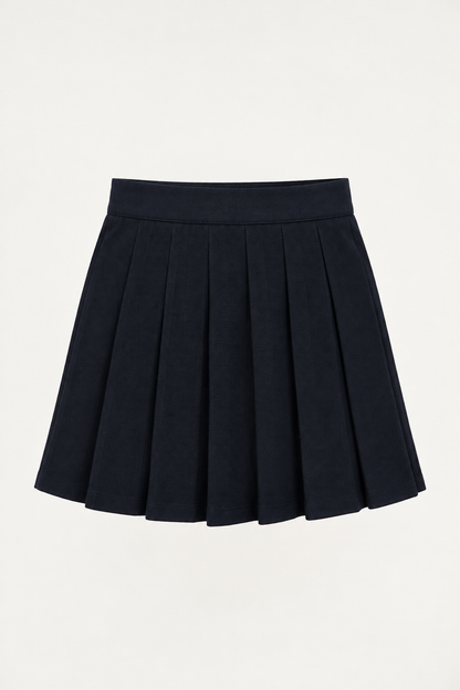 Girls Black Acrylic Knit Regular Fit Skirt