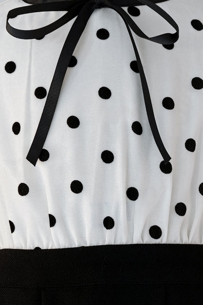 Multi Colour Polka Print Full Sleeve Dress