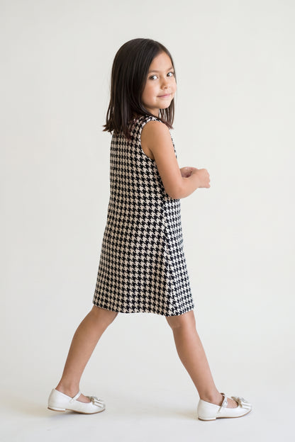 Girls Multicolour Boucle Woven Zip-Up Dress