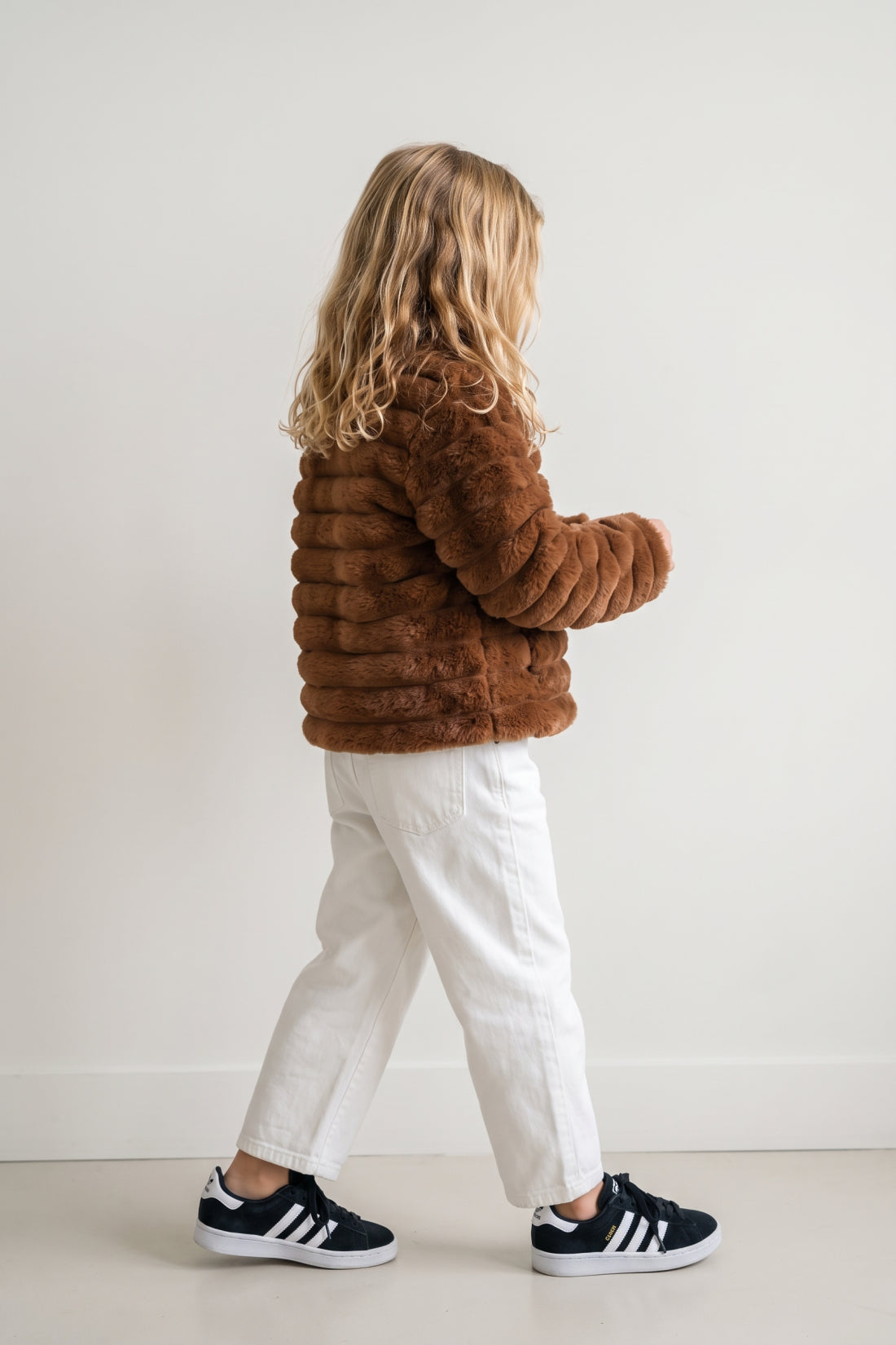 Brown Faux Fur Button Front Jacket