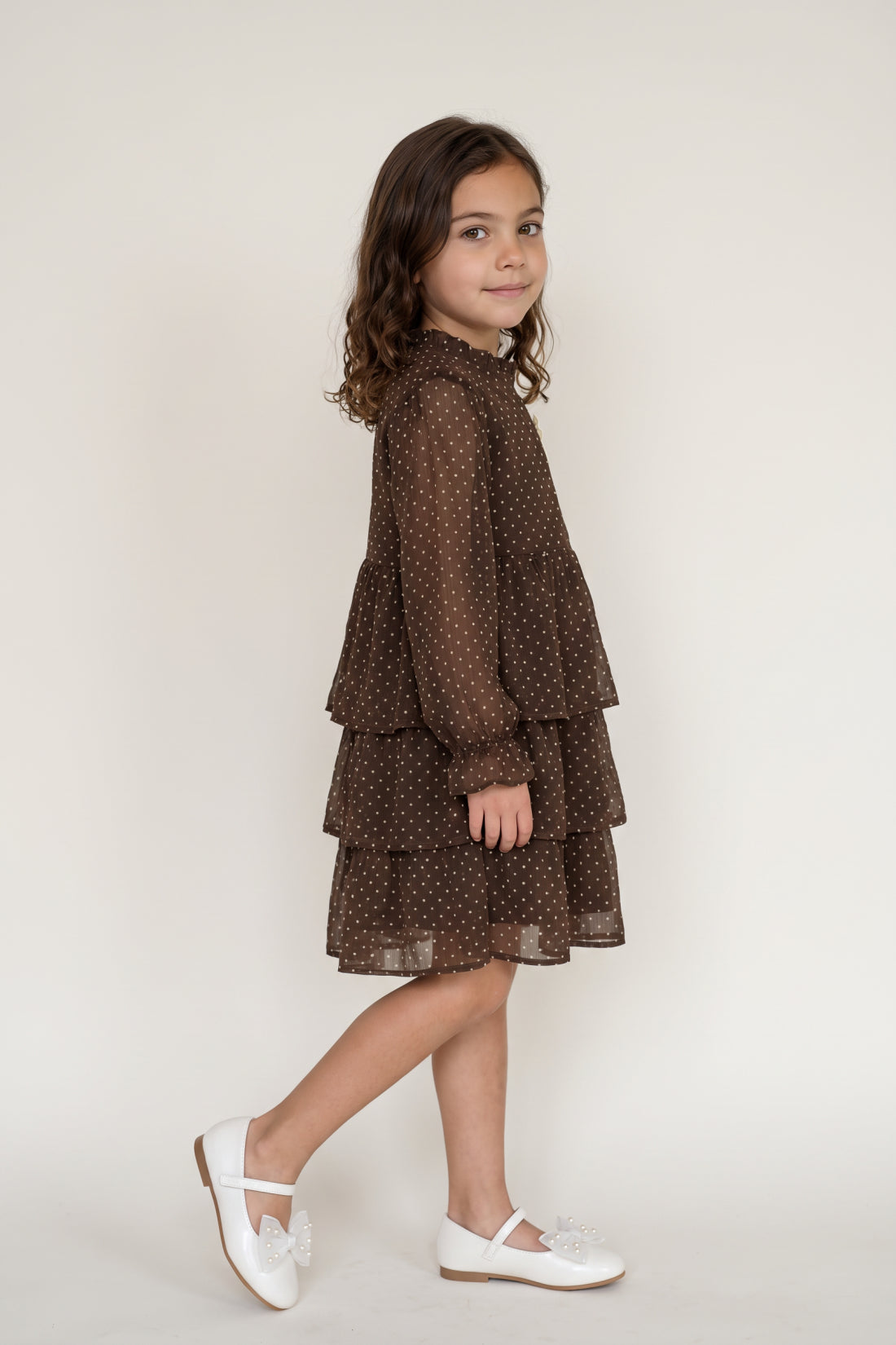 Multi Printed Chiffon Half Sleeve Dress