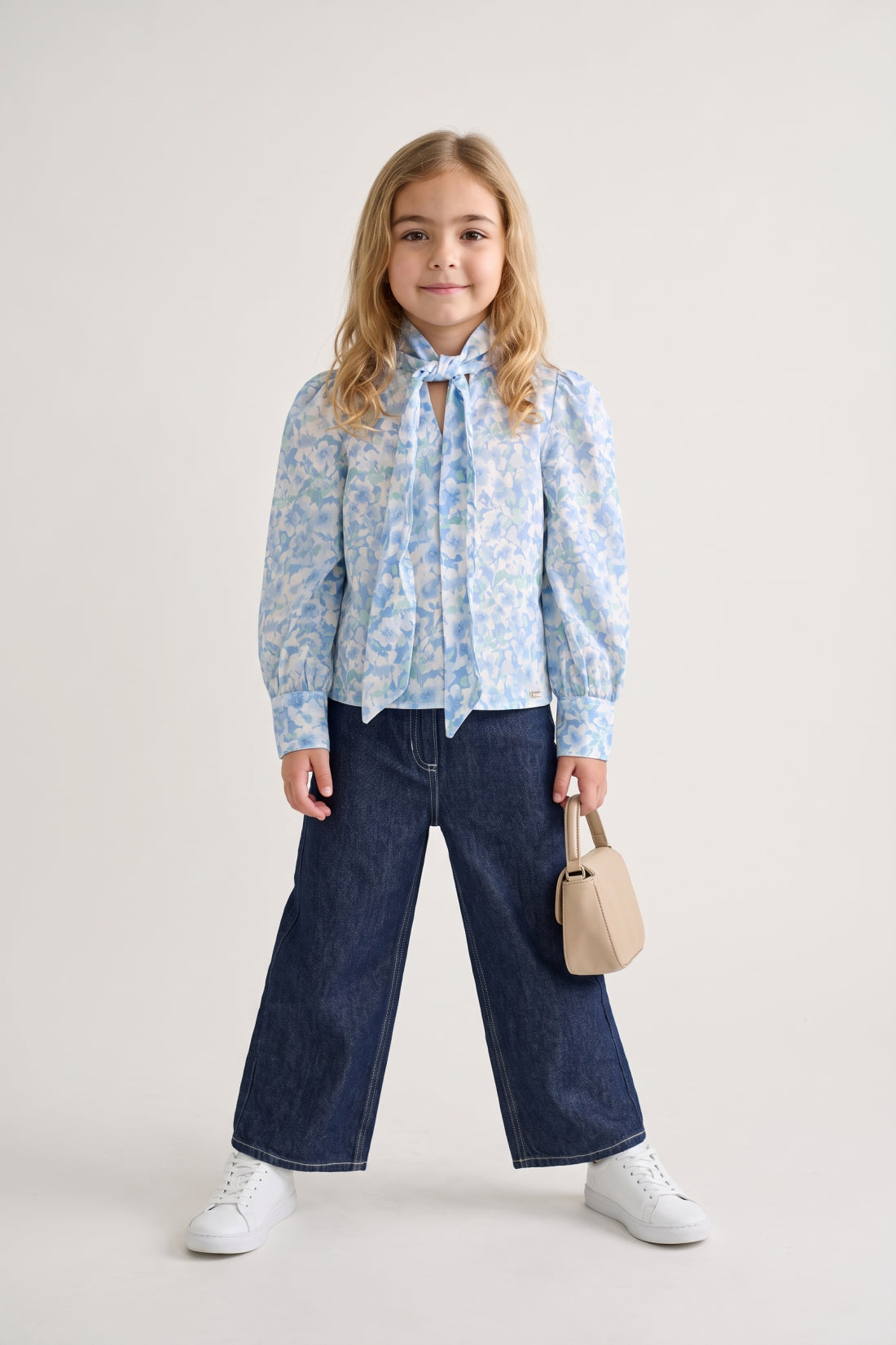 Girls Multicolour Printed Chiffon Full Sleeve Top