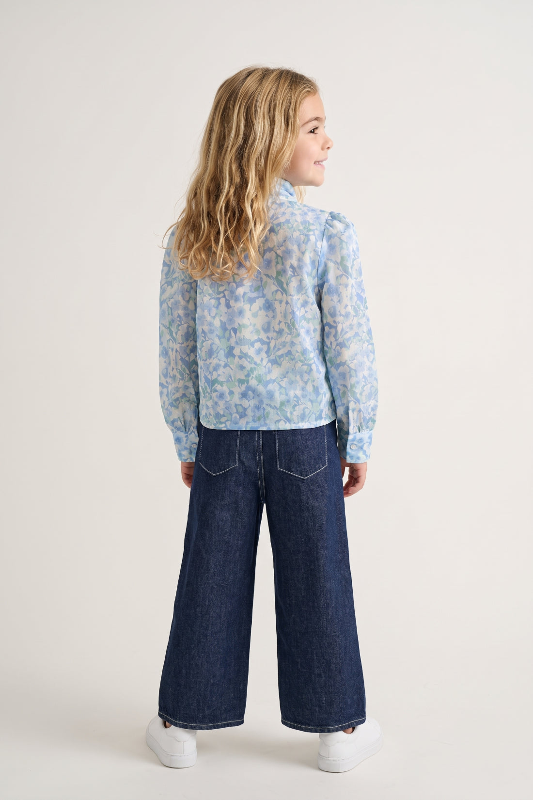 Girls Multicolour Printed Chiffon Full Sleeve Top