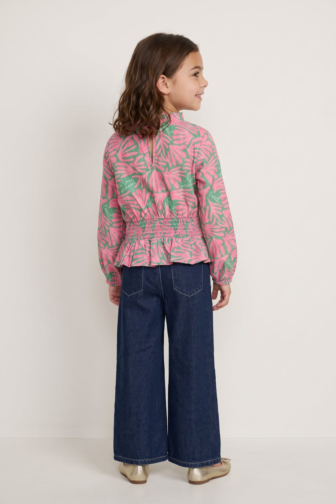 Girls Multicolour Printed Bubble Crepe Top