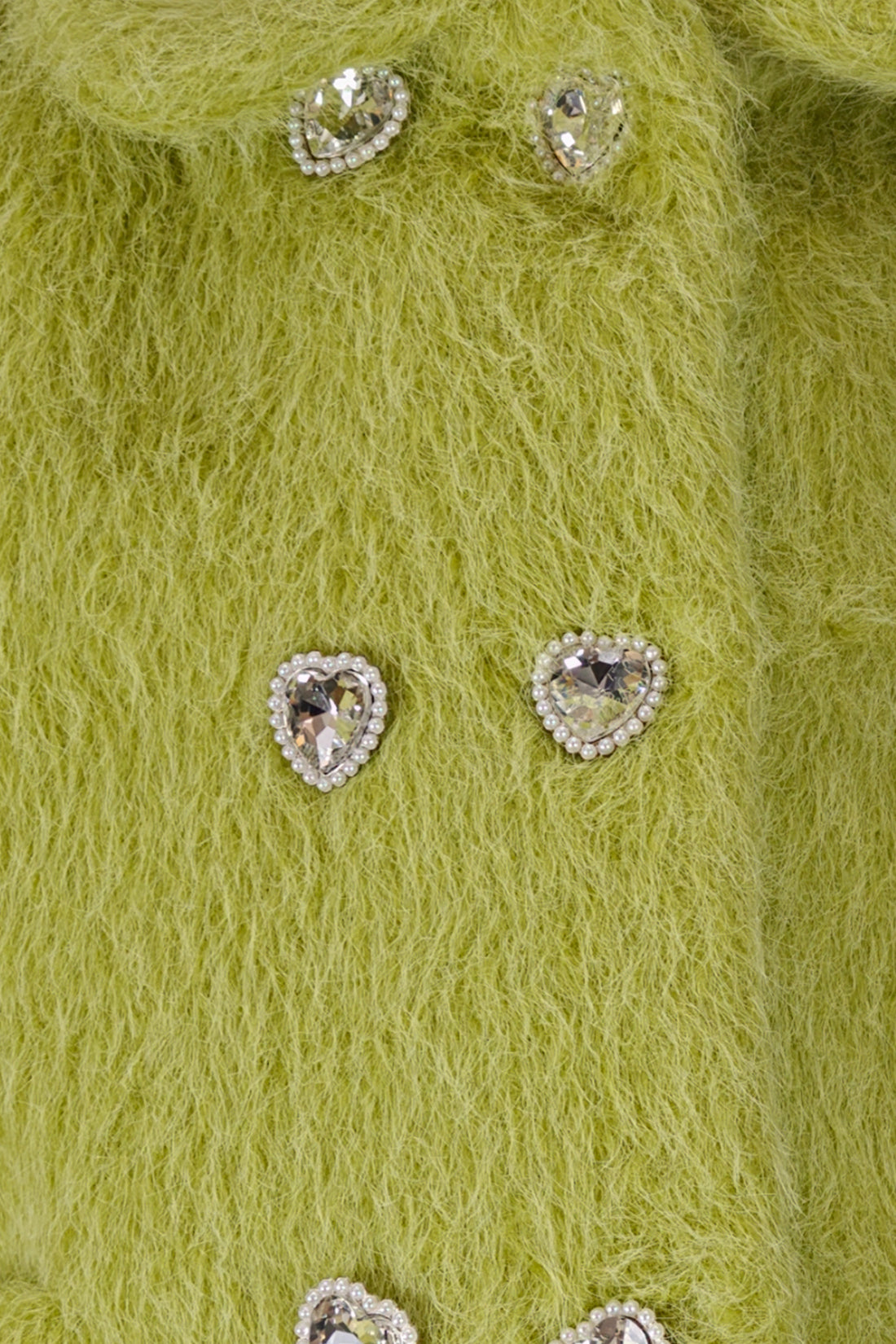 Girls Green Boucle Peter Pan Collar Overcoat