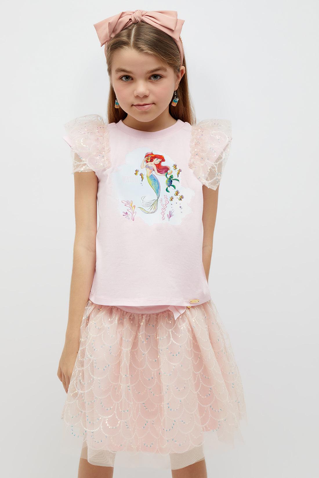 One Friday Pink top Ruffle Shoulders - One Friday World