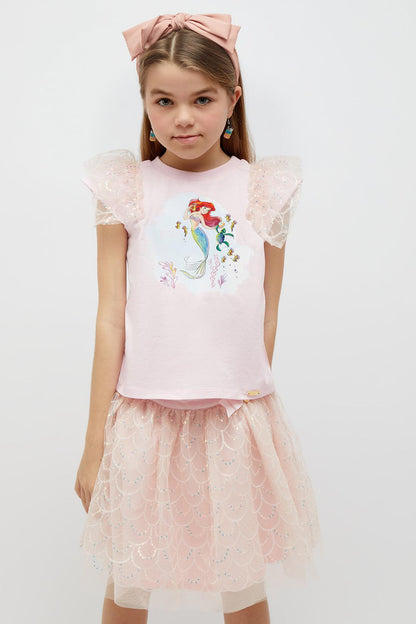 One Friday Pink top Ruffle Shoulders - One Friday World