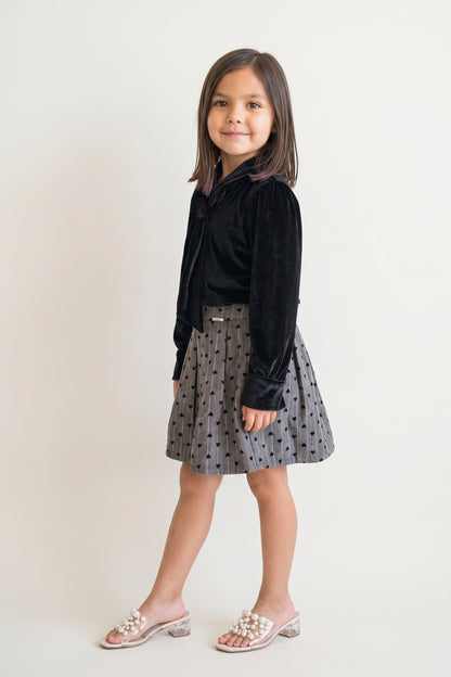 Girls Multicolour Herringbone Regular Fit Skirt