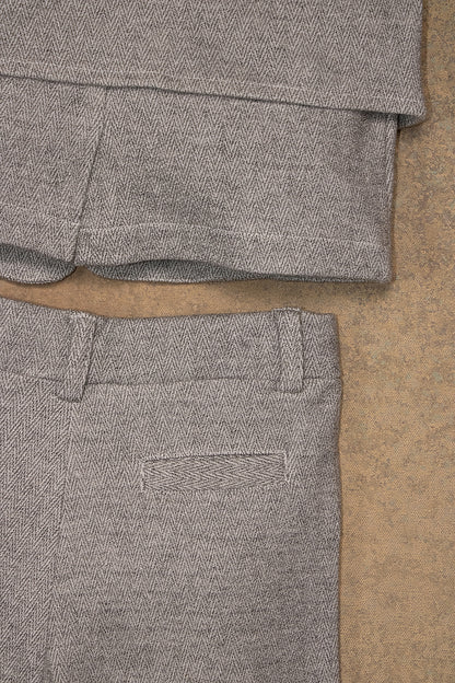 One Friday Baby Boys Grey Solid 3 Piece Suit