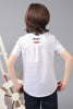 One Friday Kids Boys 100% Cotton White Short Sleeve Shirt With Marvel Embroidery