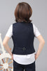 One Friday Kids Boys 100% Cotton Navy Waist-Coat With Hulk Embroidery
