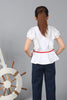 One Friday Kids Girls 100% Cotton White Round Neck Top With Frills