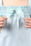 One Friday Kids Girls Pastel Stripe Cotton Ruffle Sleeves Smocked Neckline Cold Shoulder Top