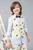 One Friday Kids Boys Beige Embroidered Waistcoat