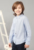 One Friday Kids Boys 100% Cotton Blue Micro Print Full Sleeves Shirt