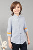 One Friday Kids Boys 100% Cotton Blue Micro Print Full Sleeves Shirt