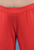 One Friday Kids Girls Red Cotton Leggings With Elasticated Waistbands
