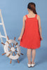 One Friday Kids Girls Orange A Line Pleated Dress With Embellished Flowers