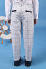 One Friday Kids Boys 100% Cotton Grey Check Trouser With Side Pockets