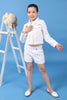 One Friday Kids Girls 100% cotton white schiffli shorts with bow and scalloped hemline