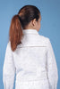 One Friday Kids Girls 100% Cotton White Schiffli Jacket With Lace