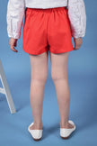 One Friday Kids Girls Red Cotton Blend Shorts With Bow Pattern