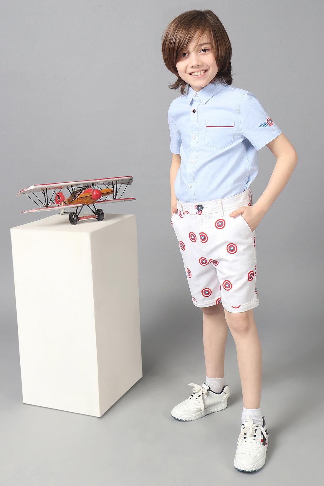 One Friday Kids Boys 100% Cotton Printed Shorts With Pockets