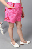 One Friday Kids Girls Snow White Pink Cotton Shorts