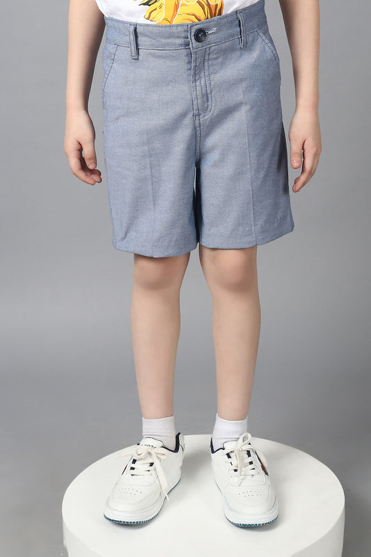 Kids Boys Blue Cotton Shorts