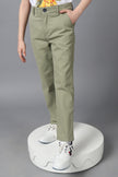 One Friday Kids Boys 100% Cotton Green Chinos With Pockets