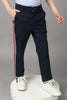 One Friday Kids Boys 100% Cotton Navy Blue Trouser With Contrast Side Detail