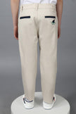 One Friday Kids Boys Beige Stretchable Cotton Trouser With Embroidery and Side Pockets - One Friday World