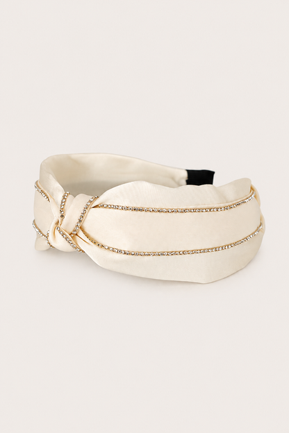 Girls Beige Pearl Hair Bands