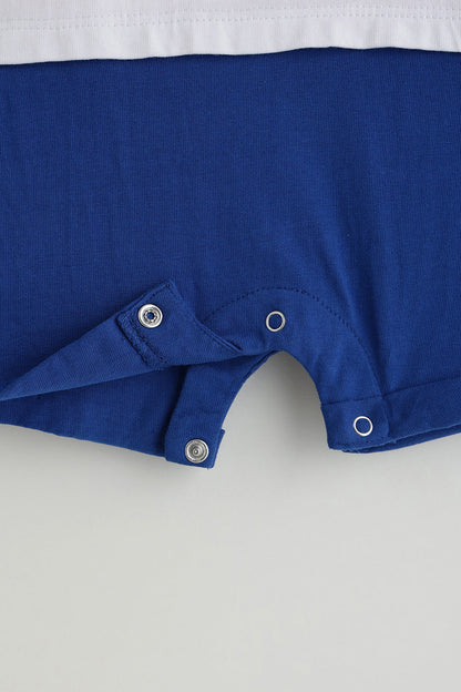 Kids Boys White Regular Half Sleeve Solid Onesie By One Friday