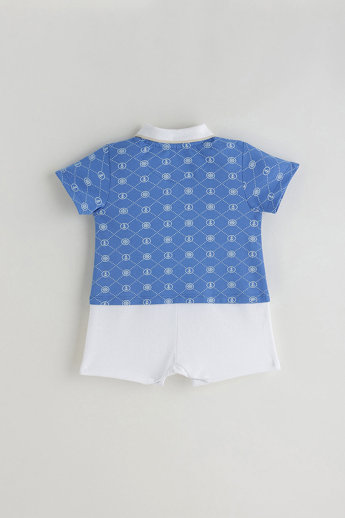 Kids Boys Blue Regular Short Sleeve Printed Onesie By One Friday