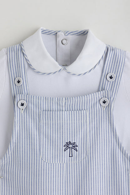 Kids Boys Aqua Color Half Sleeve Clothing Set By One Friday