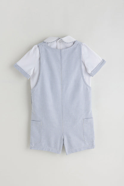 Kids Boys Aqua Color Half Sleeve Clothing Set By One Friday