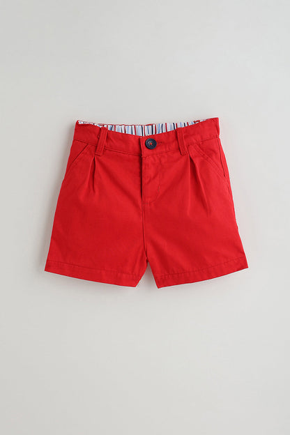 Kids Boys Red Regular Solid Shorts by One Friday