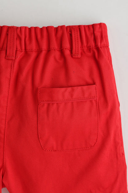 Kids Boys Red Regular Solid Shorts by One Friday