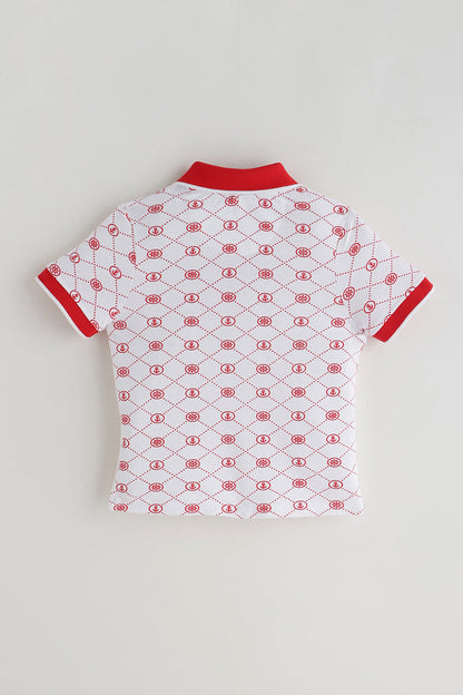 Kids Boys Red Regular Short Sleeve Printed T-Shirt by One Friday