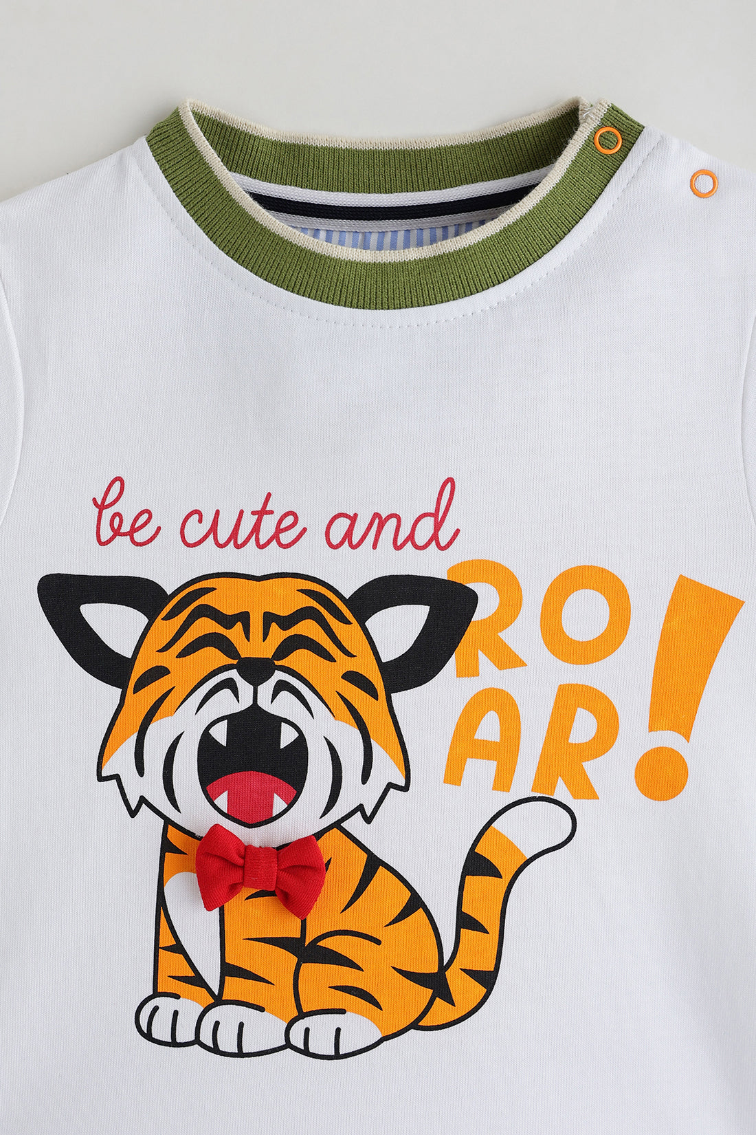 Kids Boys White & Green Short Sleeve Clothing Set By One Friday