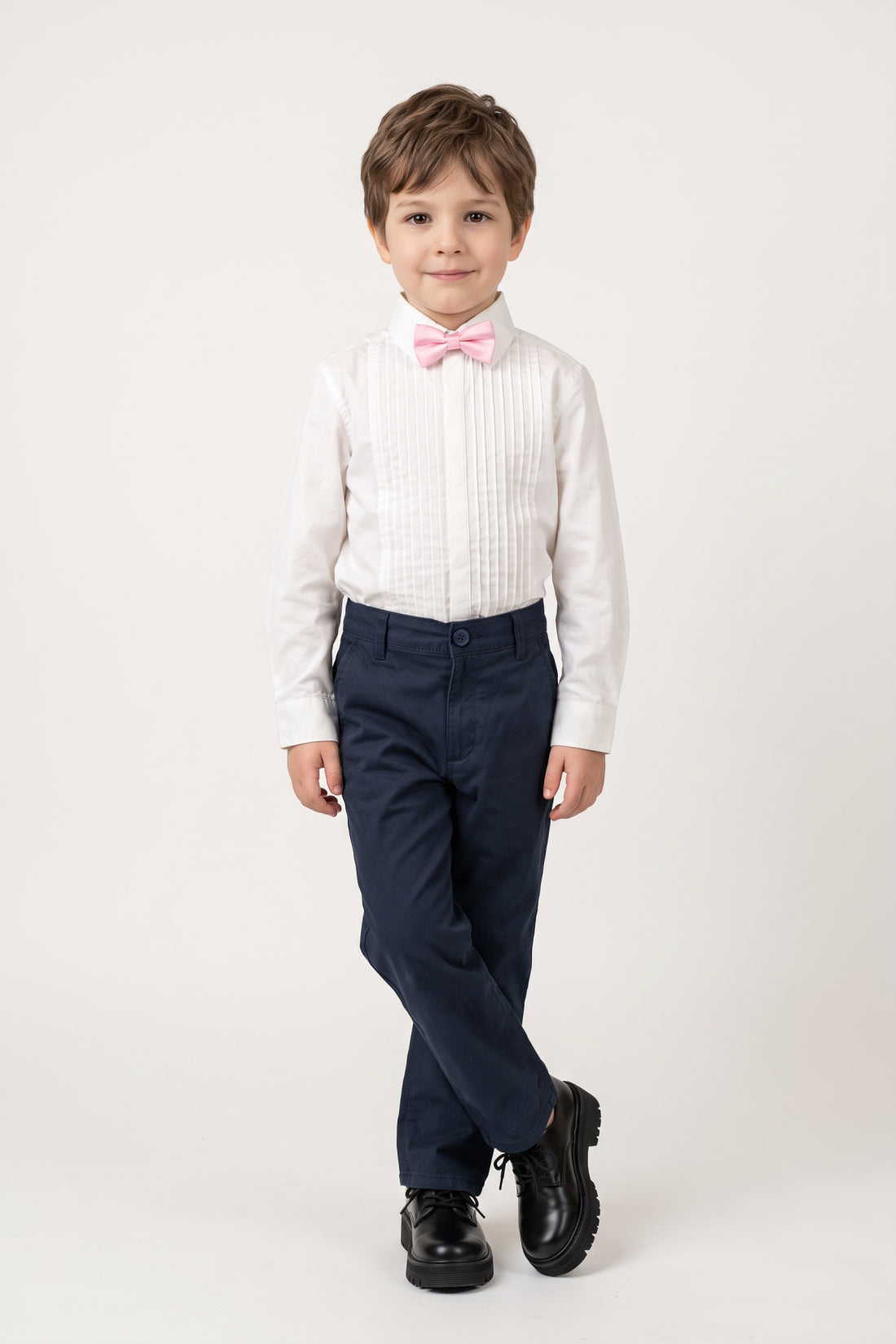 Boys White Cotton Poplin Slim Fit Shirt
