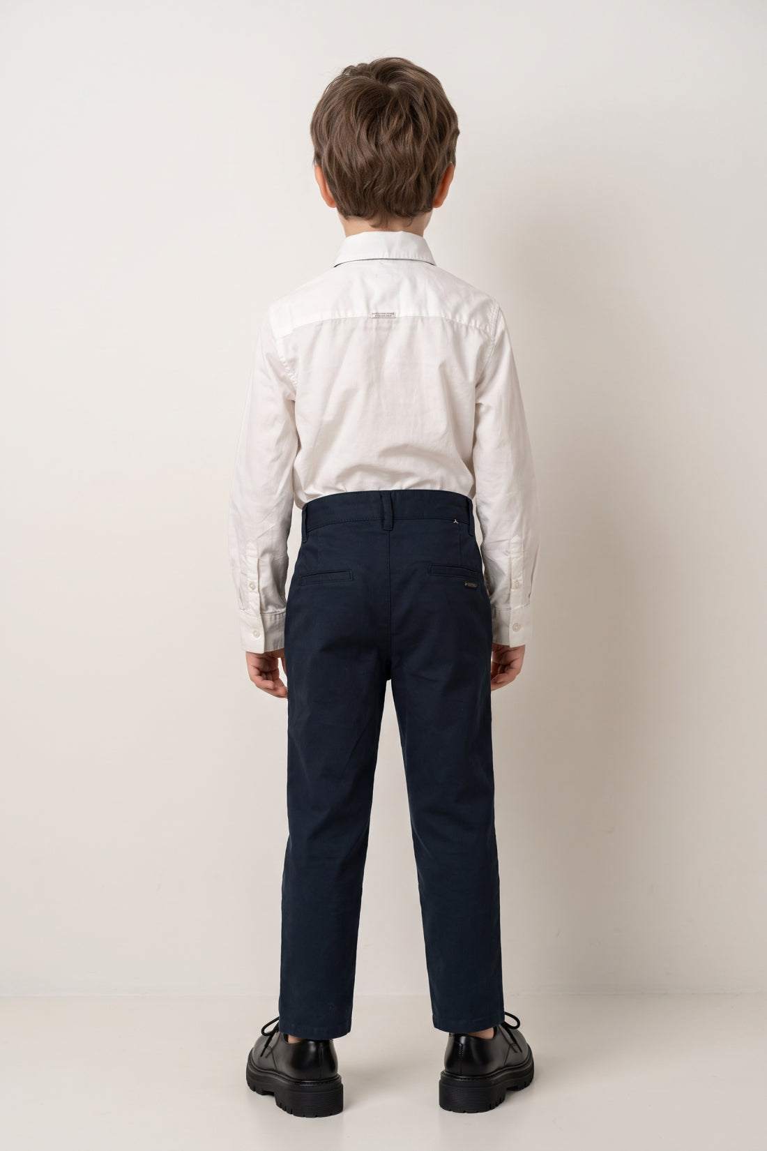 Boys White Cotton Poplin Slim Fit Shirt
